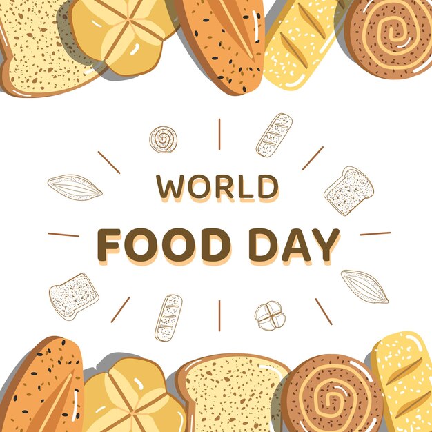 World food day bread illustration background