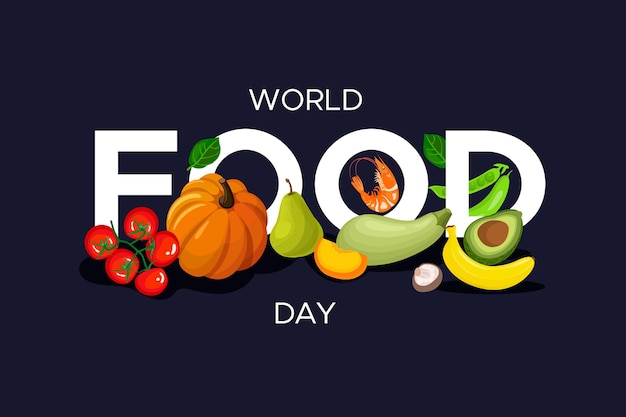 Vector world food day celebration flat design