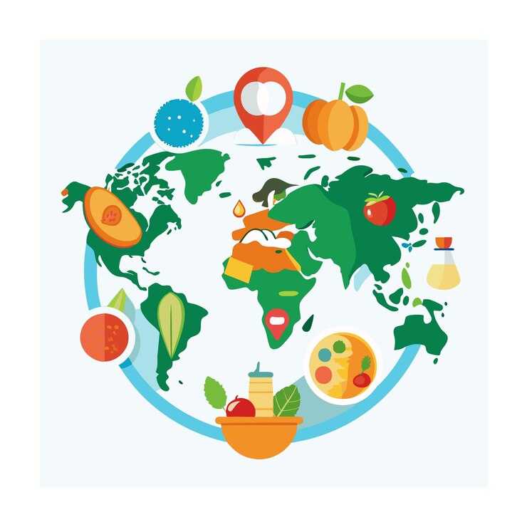 Vector world food day concept illustration
