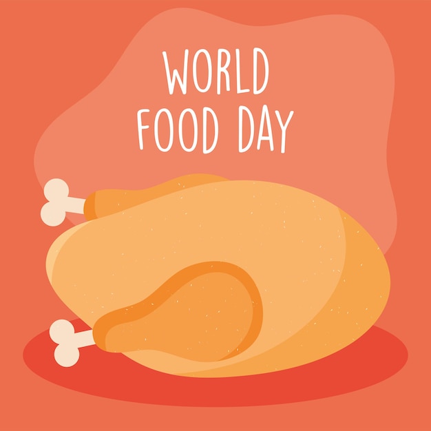 World food day design with roasted chicken