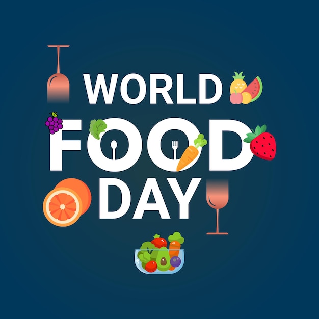 Premium Vector World food day event illustration theme