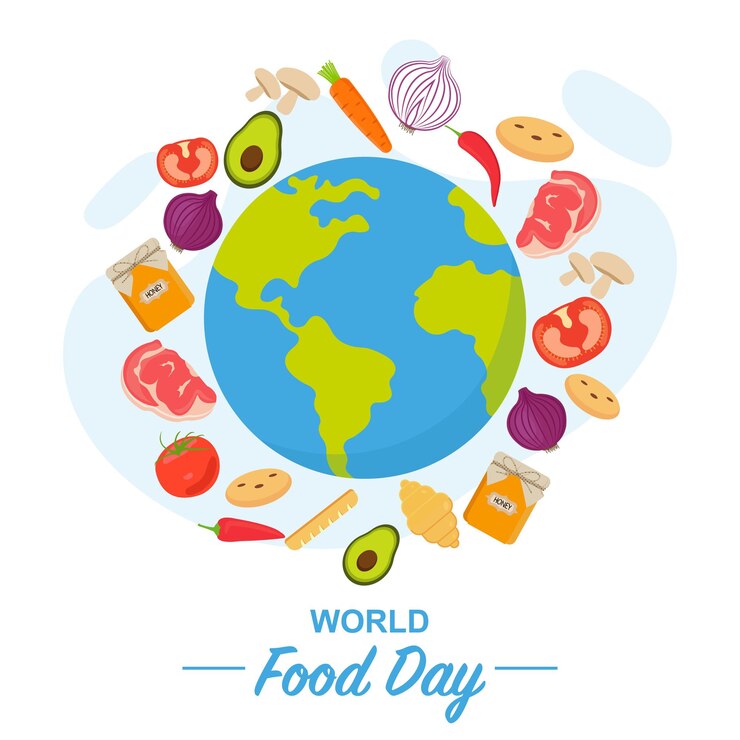 Vector world food day flat illustration