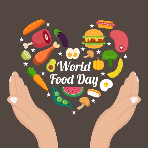 Vector world food day hand drawn concept