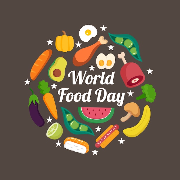 world food day hand drawn concept
