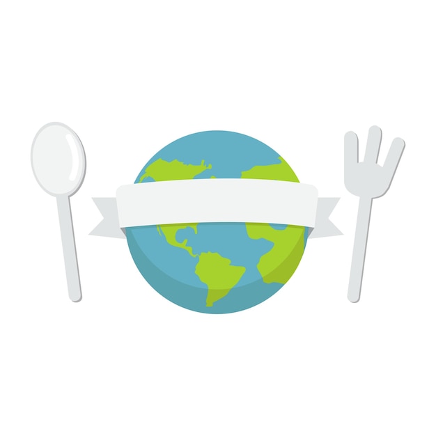 world food day icon flat