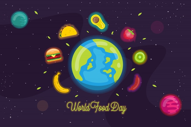 Vector world food day illustration