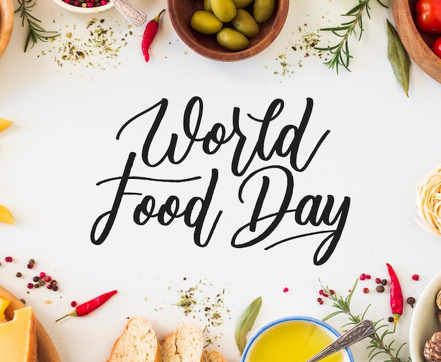 Vector world food day lettering