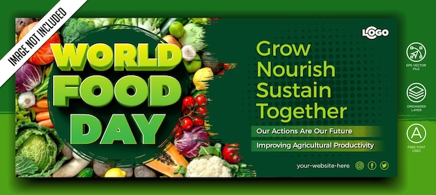 Vector world food day social media cover or web banner template