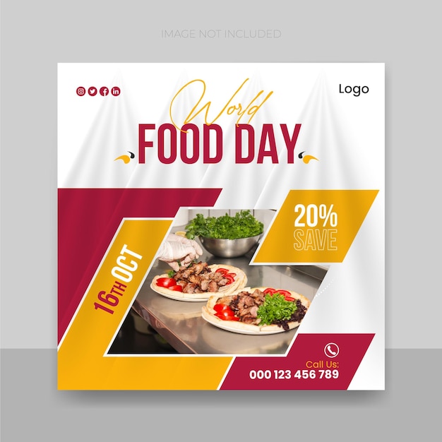 World food day social media poster design template