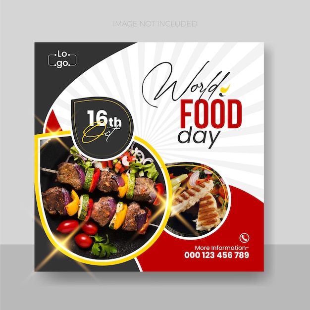 World food day social media poster design template