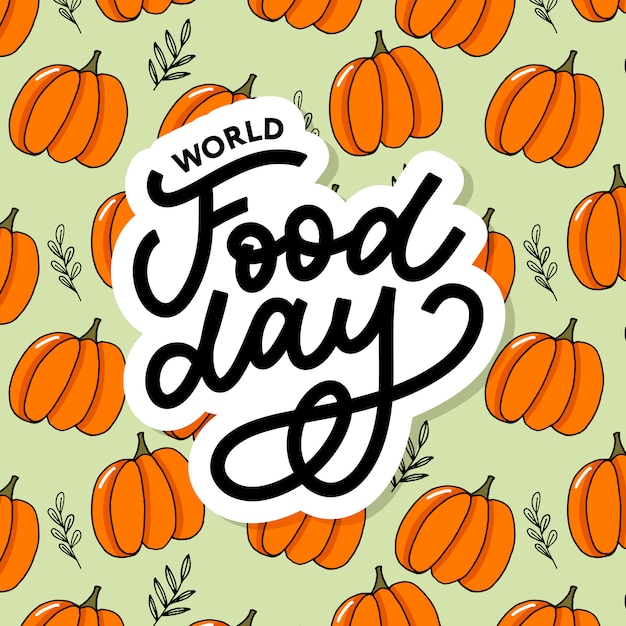 World Food Day sticker lettering