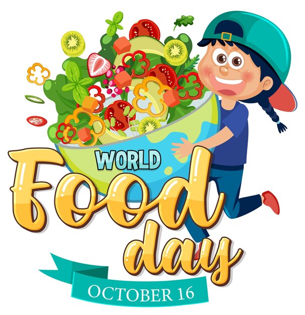 Vector world food day text design