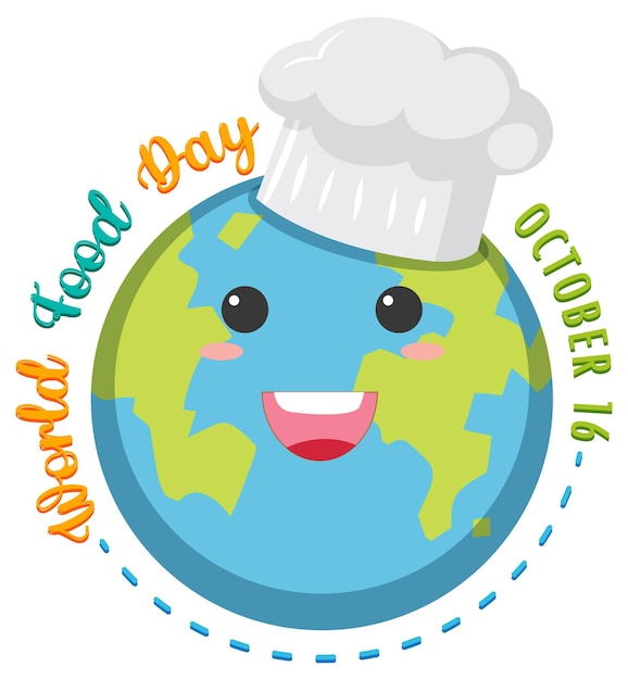 World food day text with food elements