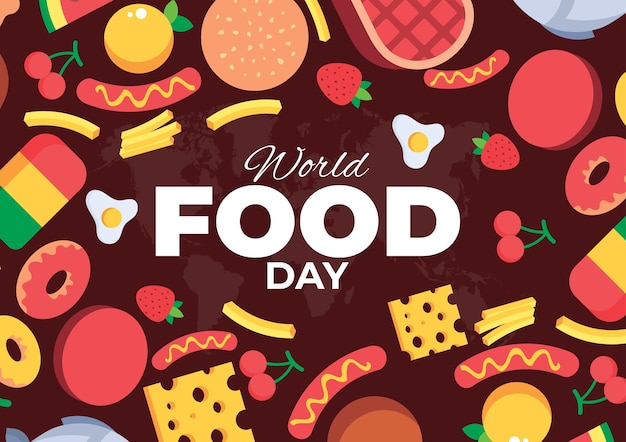 world food day vector design background