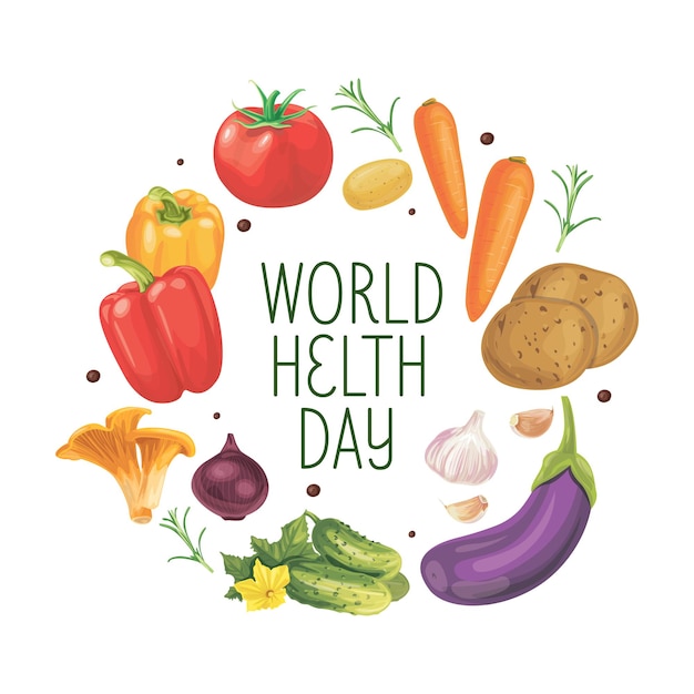 World food day vector illustration colorful food background