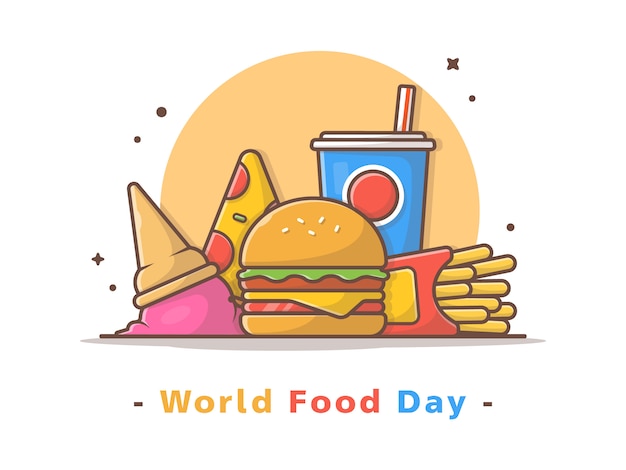 Vector world food day vector illustration