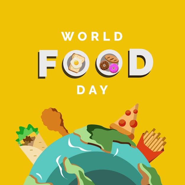 Vettore illustrazione vettoriale di giornata mondiale dell'alimentazione