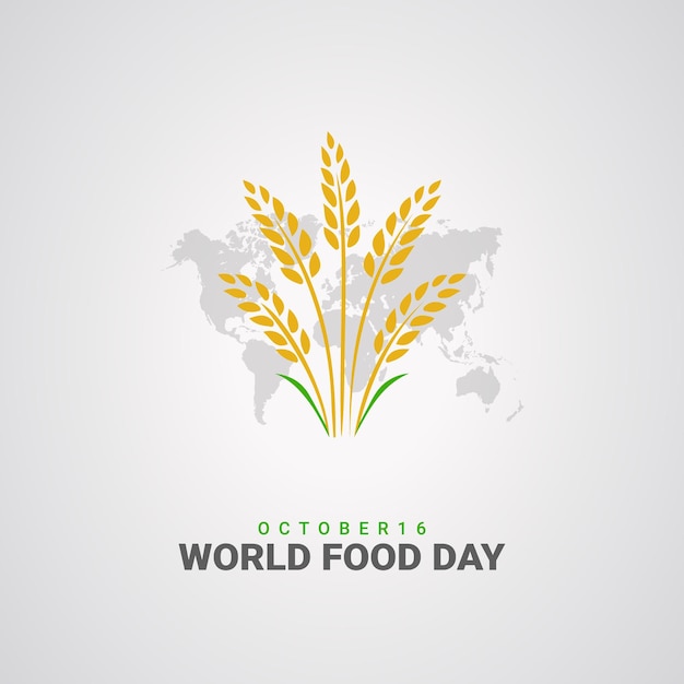 世界食料デーの小麦と世界の無料ベクトル