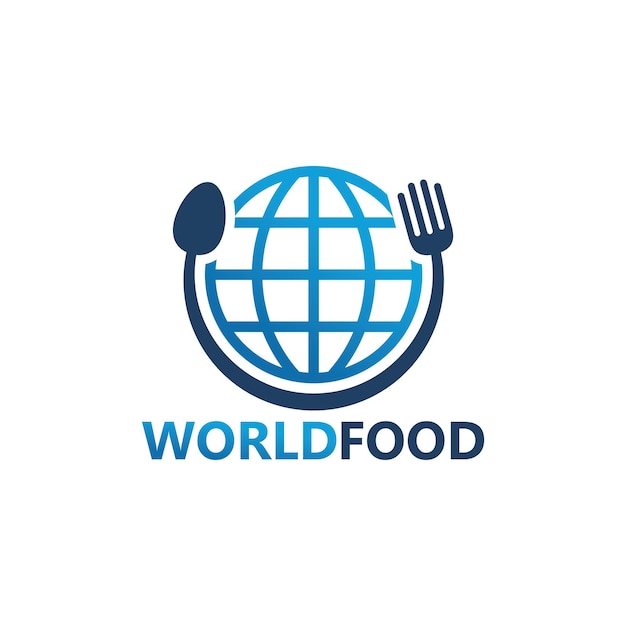 世界の食品のロゴのテンプレートデザイン
