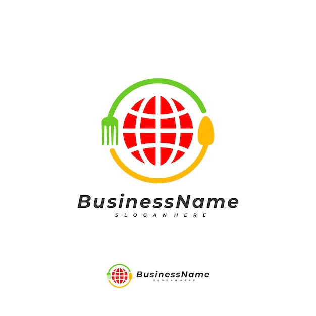 World Food logo vector template Creative World logo design concepts