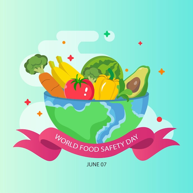 World food safety day celebration card vector design illustration flat vector