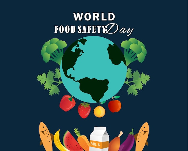 Vector world food safety day vector illustration design for social media poster and banner