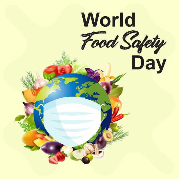 Vettore immagine del poster vettoriale della giornata mondiale della sicurezza alimentare