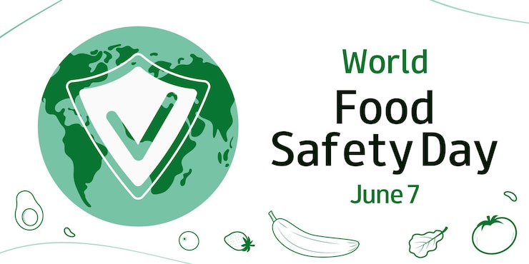 Vector world food safety day wfsd june 7design for background banner card poster with earth and text