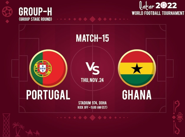 World Football Championship 2022, Portugal Vs Ghana Match Schedule Template