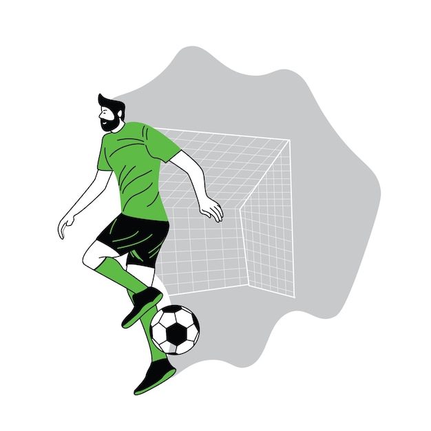 Vector world football championship flat vector illustration freestyle football players