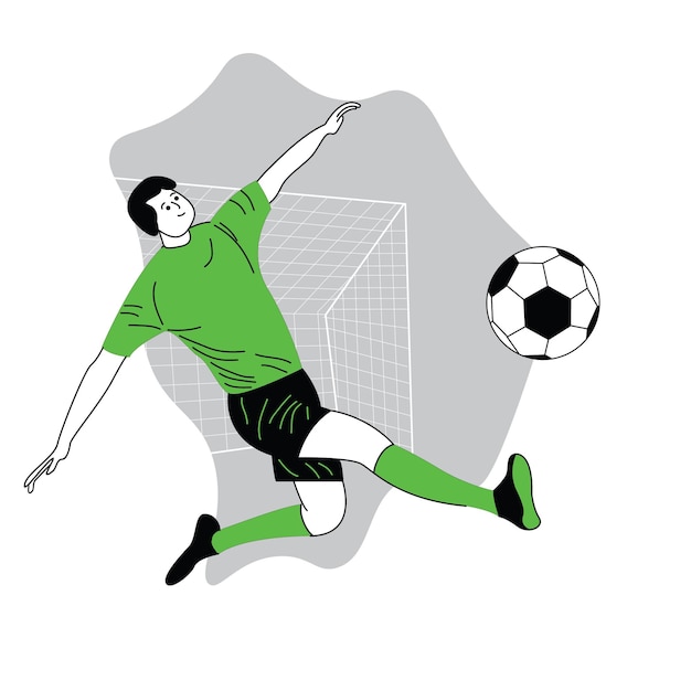 World Football Championship flat vector illustration players kicking the ball