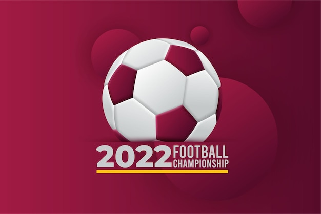 Вектор Кубок мира по футболу 2022 года с реалистичным 3d футбольным мячом