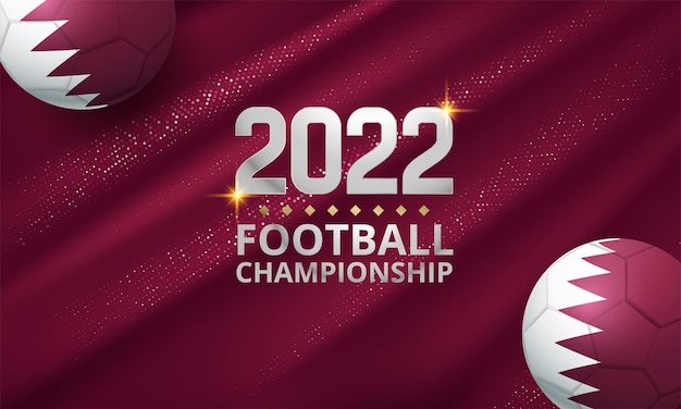 リアルな3dサッカーボールを備えたワールドサッカーカップ2022