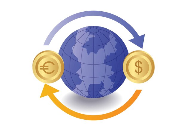 世界の外貨交換インフォグラフィックコンセプト