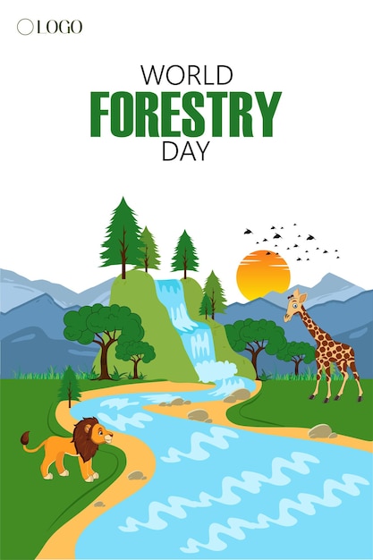 Vector world forestry day celebrated on march 21st highlights the importance of forests