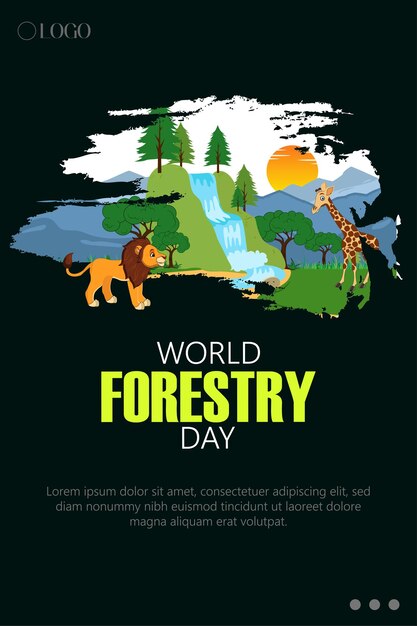 Vector world forestry day celebrated on march 21st highlights the importance of forests