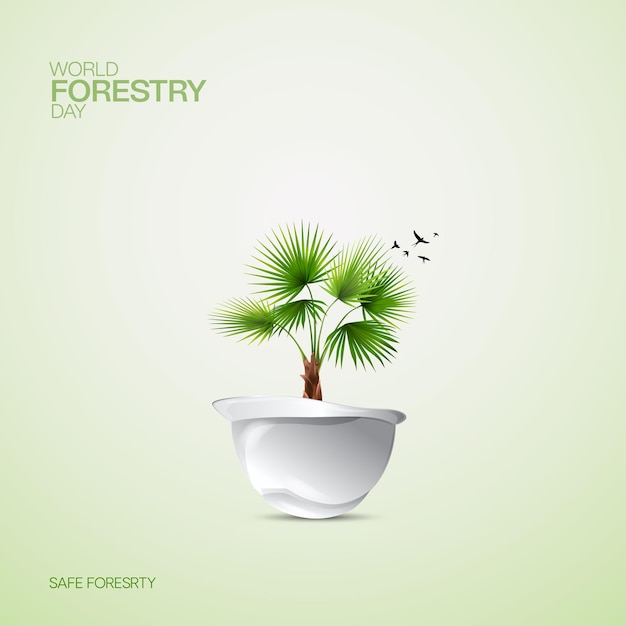 World forestry day, design for banner, poster, vector art