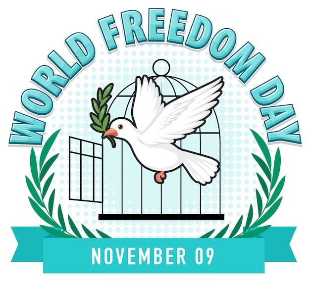 Vector world freedom day logo design