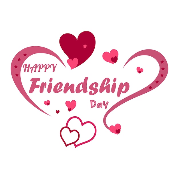 World Friendship day vector design with love shape and pink color