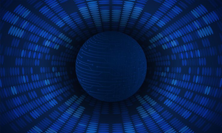 Vector world future technology blue hud cyber security concept background
