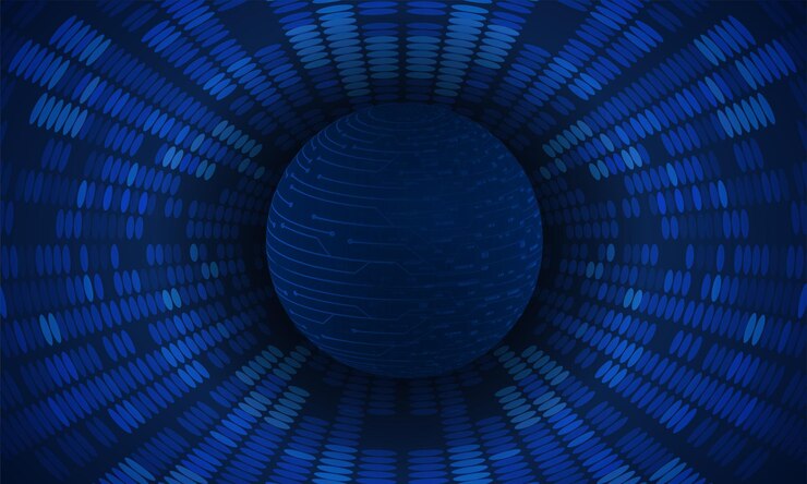 Vector world future technology blue hud cyber security concept background