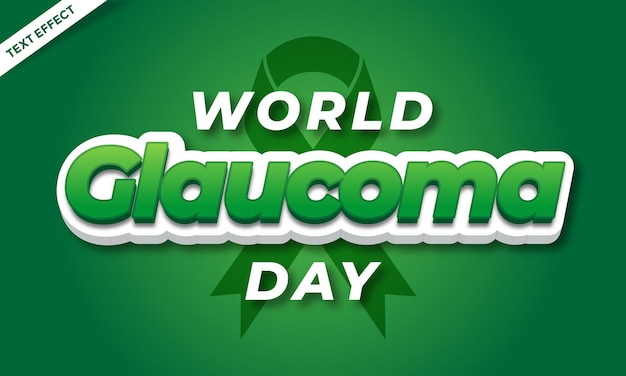 World glaucoma day green text effect