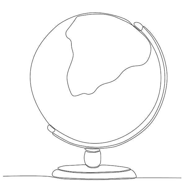 world globe continuous line drawing