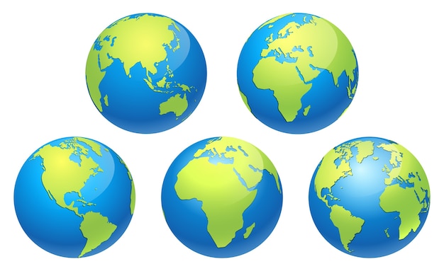 Vettore mappa della terra del globo del mondo