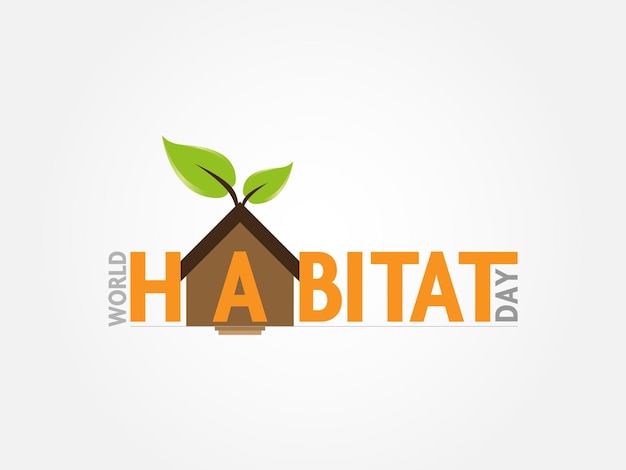 World Habitat Day concept typography poster design Premium Vector