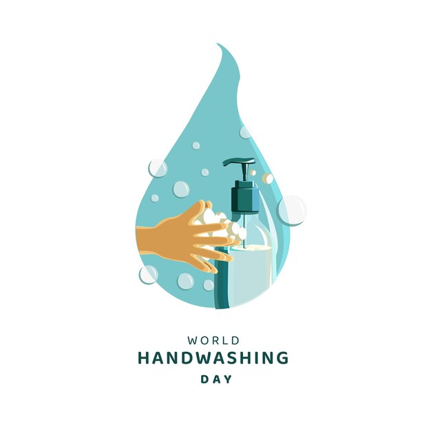 Illustrazione vettoriale di giornata mondiale del lavaggio delle mani