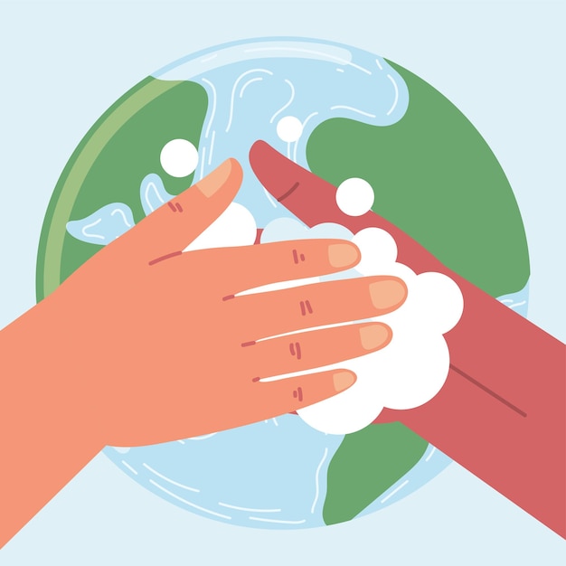 Vector world handwashing theme