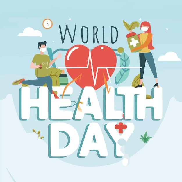 Vector world health day background in realistic style