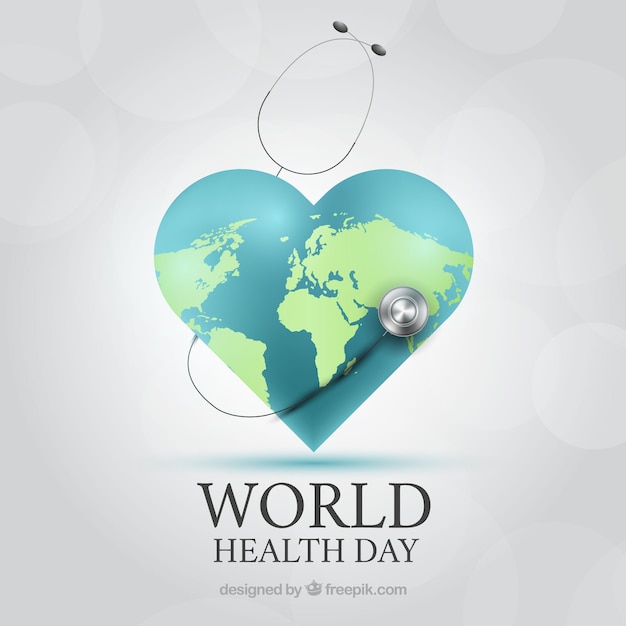 Vector world health day background in realistic style