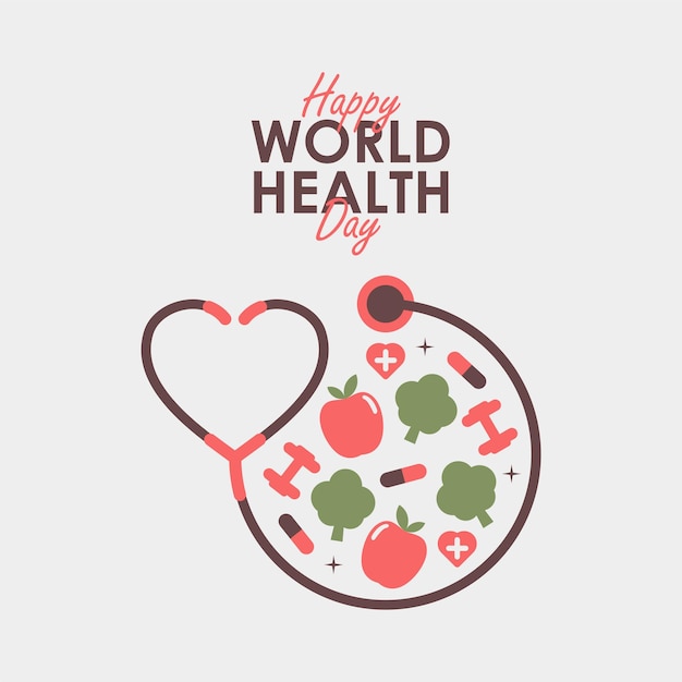 World health day background with stethoscope illustration